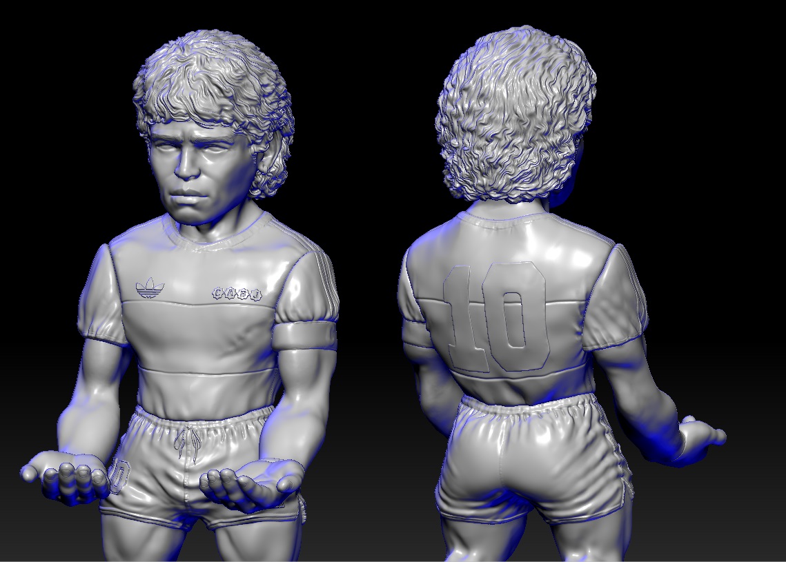 Diego Maradona con maglia del Boca Juniors, statuina da assemblare